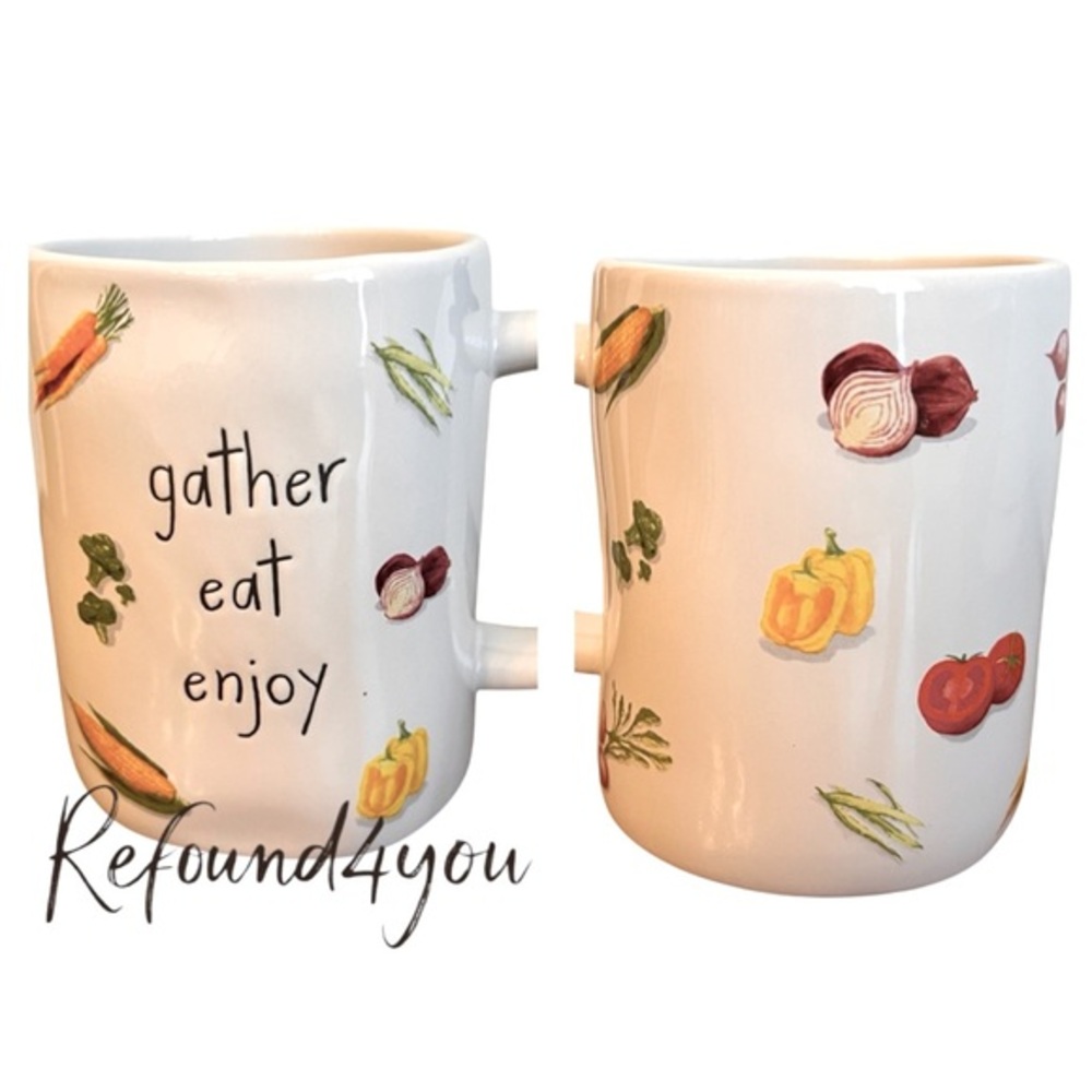 Rae Dunn - ‘Gather Eat Enjoy’ ceramic mug. NWT